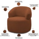 Ver imagem 4 de Kit 2 Poltronas Giratórias Sala de Estar Living Orgânico Carmen F04 Veludo Telha - Lyam Decor