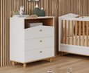 Ver imagem 2 de Quarto Infantil Comôda Casinha e Berço Mimo Branco/nature
