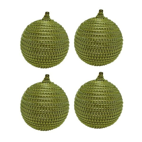 Bola de Natal Plástico 8cm 4 Peças Gaia Niazitex - 1