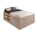 Ver imagem 3 de Cama Box Casal com Sapateira e Nichos Modelo Vanessa em Mdf:amarula