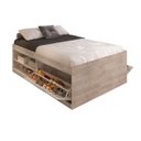 Ver imagem 4 de Cama Box Casal com Sapateira e Nichos Modelo Vanessa em Mdf:amarula