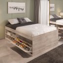 Ver imagem 2 de Cama Box Casal com Sapateira e Nichos Modelo Vanessa em Mdf:amarula