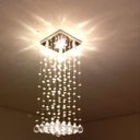 Ver imagem 1 de Lustre de Cristal k9, para quarto, base de inox 20x20cm com 70cm de Altura