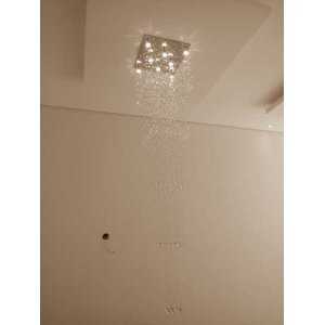 lustre de cristal para hall de escada com 3 metros de altura