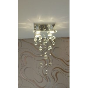Lustre de cristal para sala, hall social com 60cm de altura