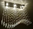 Ver imagem 2 de Lustre de Cristal para Sala de Jantar, Base de Inox 70x20cm e 06 Gu10 Lâmpadas de