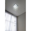 Ver imagem 4 de Lustre para Pé Direito Duplo Base de Inox Polido Espelhado de 70x70cm com 2,5 Metros de Altura