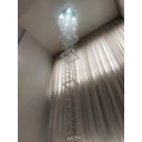 Ver imagem 5 de Lustre para Pé Direito Duplo Base de Inox Polido Espelhado de 70x70cm com 2,5 Metros de Altura