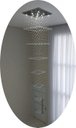 Ver imagem 2 de Lustre para Pé Direito Duplo Base de Inox Polido Espelhado de 70x70cm com 2,5 Metros de Altura