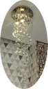 Ver imagem 2 de Lustre de Cristal para Sala Espiral, Base de Inox Espelhado de 30cm de Diâmetros com 01 Metro De