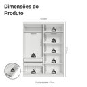 Ver imagem 3 de Guarda-Roupa Solteiro 4 Portas Batentes Branco/Branco/Rustic Netuno Madesa