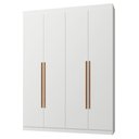 Ver imagem 2 de Guarda-Roupa Solteiro 4 Portas Batentes Branco/Branco/Rustic Netuno Madesa