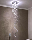 Ver imagem 2 de Lustre de Cristal Espiral com 2,30 Metros de Altura Base de Inox Polido de 30cm de Diâmetros