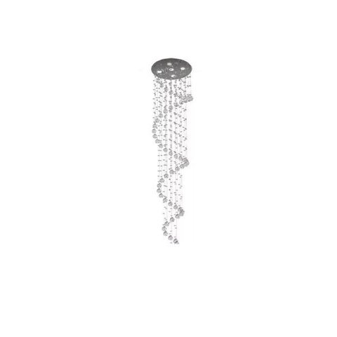 Lustre de Cristal Espiral com 2,30 Metros de Altura Base de Inox Polido de 30cm de Diâmetros