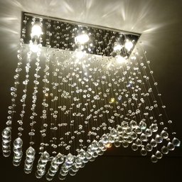 Lustre para Sala de Jantar Retangular de 70x20cm com Cristais Legítimos e Base de Inóx - 5