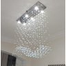 Lustre para Sala de Jantar Retangular de 70x20cm com Cristais Legítimos e Base de Inóx - 3