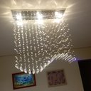 Ver imagem 4 de Lustre para Sala de Jantar Retangular de 70x20cm com Cristais Legítimos e Base de Inóx