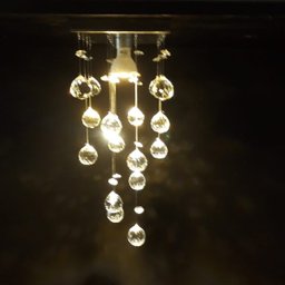 Lustre de Cristral Legitimos K9,40cm de Altura,Base de Inox 14x14cm,Com Lâmpada Inclusa - 3