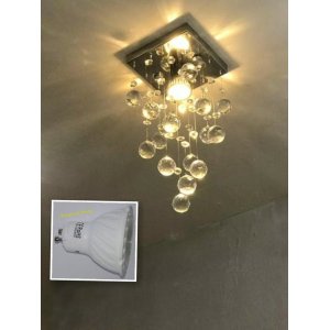 Lustre de Cristral Legitimos K9,40cm de Altura,Base de Inox 14x14cm,Com Lâmpada Inclusa