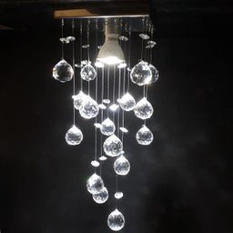 Lustre de Cristral Legitimos K9,40cm de Altura,Base de Inox 14x14cm,Com Lâmpada Inclusa - 2