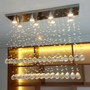 Ver imagem 4 de Lustre de Cristal para Sala de Jantar/estar com 70cm de Altura,base de Inox Espelhado 20x70cm