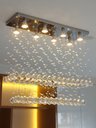 Ver imagem 2 de Lustre de Cristal para Sala de Jantar/estar com 70cm de Altura,base de Inox Espelhado 20x70cm