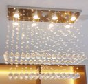 Ver imagem 1 de Lustre de Cristal para Sala de Jantar/estar com 70cm de Altura,base de Inox Espelhado 20x70cm