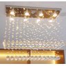 Lustre de Cristais Legítimos K9 de 30mm, para Sala de Jantar,com 80cm de Alt Base de Inox 70x20cm - 4