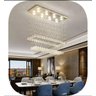 LUSTRE DE CRISTAL PARA SALA DE JANTAR, RETANGULAR BASE DE INOX 70X20CM COM 1 M DE ALTURA - 3