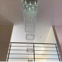 Ver imagem 2 de Lustre de Cristal para Pé Direito Duplo,vão de Escada Base de Inox 70x70 Cm com 1,5 M de Altura