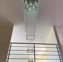 Ver imagem 2 de Lustre de Cristal para Pé Direito Duplo,vão de Escada Base de Inox 70x70 Cm com 1,5 M de Altura