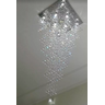 Lustre de Cristal para Pé Direito Duplo,vão de Escada Base de Inox 70x70 Cm com 1,5 M de Altura - 1