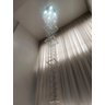 Lustre de Cristal para Pé Direito Duplo,vão de Escada Base de Inox 70x70 Cm com 1,5 M de Altura - 6