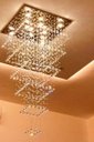 Ver imagem 2 de lustre de cristal,para pé direito duplo,vão de escada,4 metros de altura,base de inox polido 57x57cm
