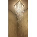Ver imagem 1 de lustre de cristal,para pé direito duplo,vão de escada,4 metros de altura,base de inox polido 57x57cm