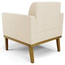 Ver imagem 5 de Poltrona Decorativa Base Madeira Castanho Maressa Linho Bege - Ibiza