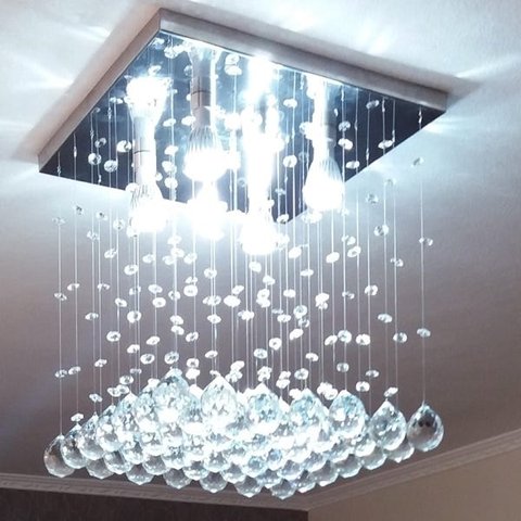 LUSTRE DE CRISTAL PARA SALA DE JANTAR COM 30CM DE ALTURA LÂMPADAS INCLUSAS