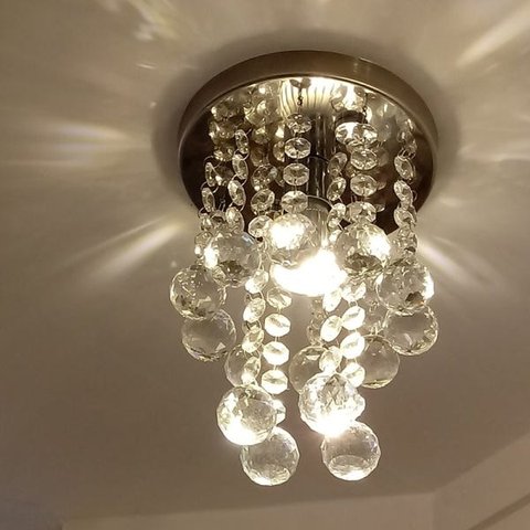 LUSTRE DE CRISTAL PARA LAVABO COM 20CM DE ALTURA COM 01 LÂMPADA GU10
