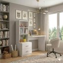 Ver imagem 5 de Escrivaninha Kelly Moderno 2 Gavetas MDF-MDP 138cm Branco Peternella Móveis