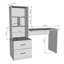 Ver imagem 3 de Escrivaninha Kelly Moderno 2 Gavetas MDF-MDP 138cm Branco Peternella Móveis