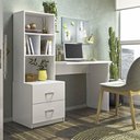 Ver imagem 6 de Escrivaninha Kelly Moderno 2 Gavetas MDF-MDP 138cm Branco Peternella Móveis