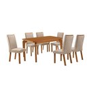 Ver imagem 7 de Mesa de Jantar Liz 6 Lugares MDF Cadeiras Lira Veludo Creme 180cm Moderna