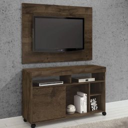 Rack com Painel Gurupi para Tv até 42 Polegadas Jcm Movelaria - Cacau/grigio - 4 Rack com Painel Gurupi para Tv até 42 Polegadas Jcm Movelaria - Cacau/grigio - 4