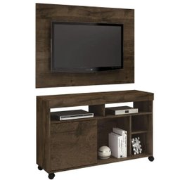 Rack com Painel Gurupi para Tv até 42 Polegadas Jcm Movelaria - Cacau/grigio - 3 Rack com Painel Gurupi para Tv até 42 Polegadas Jcm Movelaria - Cacau/grigio - 3