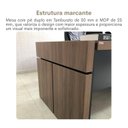 Ver mais imagens de Conjunto 2 Peças Escritório Completo 1 Mesa em L Diretoria Tampo Tamburato Nogal/Pre Marrom/Preto Artany