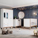 Ver imagem 1 de Quarto de Bebê com Guarda Roupa 4 Portas Cômoda e Berço Aurora Casa 812