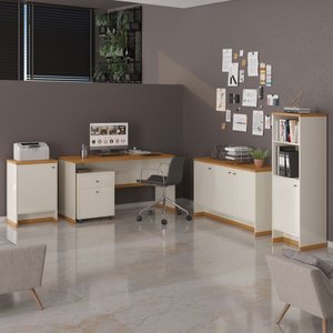 Conjunto Escritório Office Escrivaninha Balcões Gaveteiro Berlin