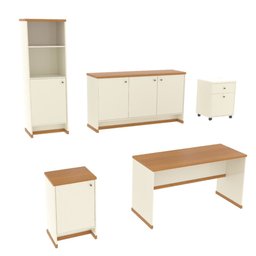 Conjunto Escritório Office Escrivaninha Balcões Gaveteiro Berlin - 4