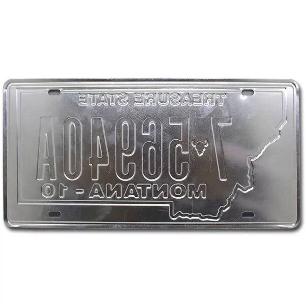 Placa Carro Decorativa Metalica Vintage Aço - Modelo Michigan - 2