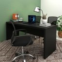 Ver imagem 2 de Mesa para Escritório Escrivaninha Madeira Linha Office 180cm Cor:preto
